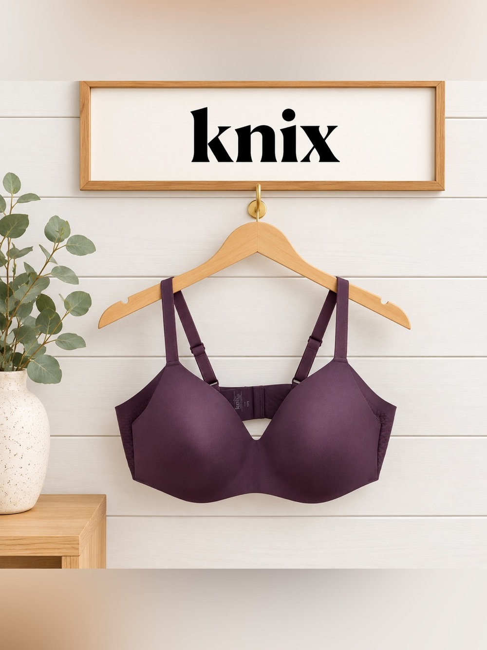 Knix Seamless Wireless Bra – Plum – Size 44D